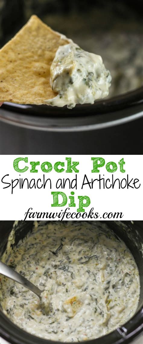 Crock Pot Spinach and Artichoke Dip - The Farmwife Cooks