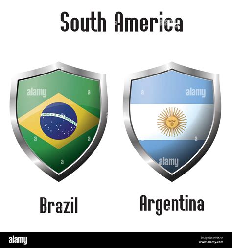 Brazil and Argentina flag icons theme, vector Stock Vector Image & Art ...