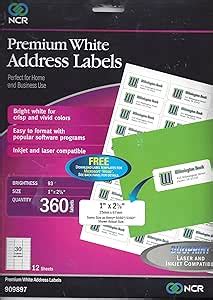 Amazon.com : Premium White Address Labels : Ncr Labels : Office Products