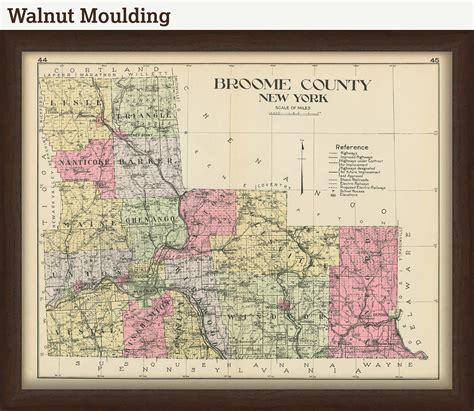 BROOME County, New York 1912 Map, Replica or GENUINE ORIGINAL