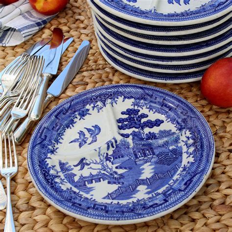 Blue Willow Ironstone Dinner Plates - Nora Murphy Country House