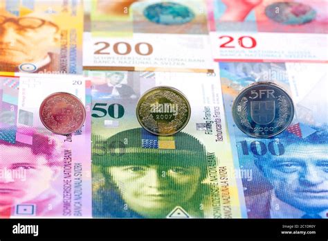 Swiss Franc coins Stock Photo - Alamy