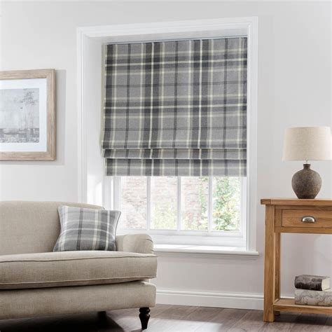 Highland Check Dove Grey Blackout Roman Blind | Roman blinds, Blinds for windows living rooms ...