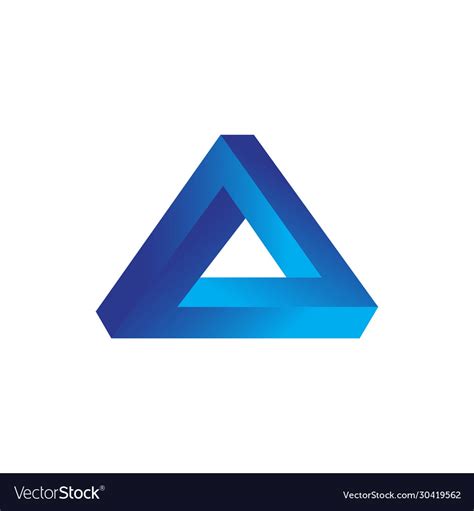 Blue prism 3d logo symbol icon template Royalty Free Vector