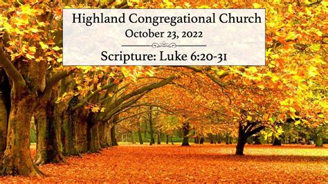 Highland Congregational Church 10.23.22 Worship Service - YouTube