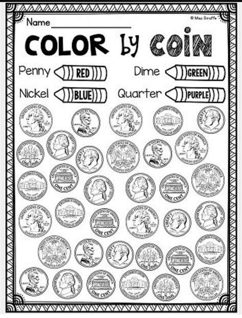 Coloring Coins Worksheet