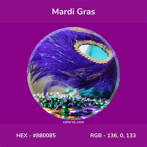 About Mardi Gras Purple - Color meaning, codes, similar colors and paints - colorxs.com