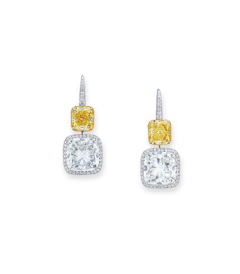 DIAMOND AND COLOURED DIAMOND EARRINGS | Christie's