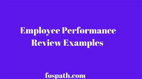 50 Employee Performance Review Examples - Fospath