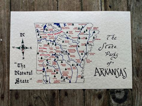 Arkansas State Parks Map - Etsy