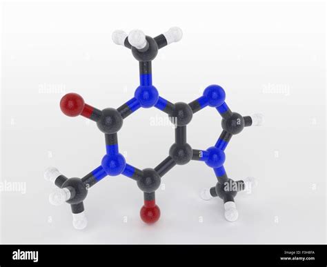 Ball and stick model of a caffeine molecule Stock Photo - Alamy