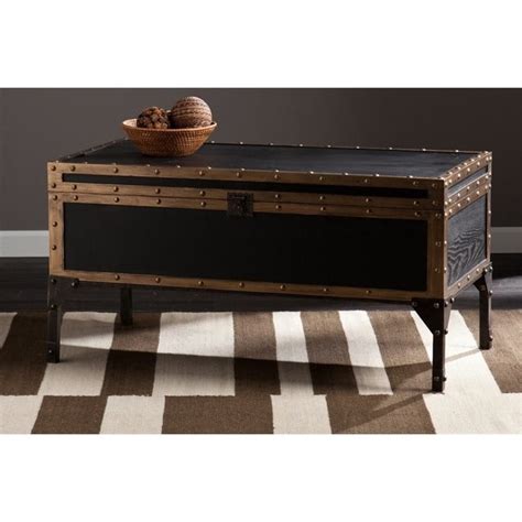 Southern Enterprises Drifton Travel Trunk Coffee Table in Black - Walmart.com - Walmart.com