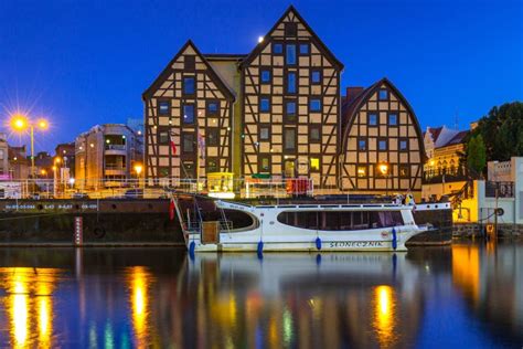 Architecture of Bydgoszcz City at Night, Poland Editorial Stock Photo - Image of cityscape ...