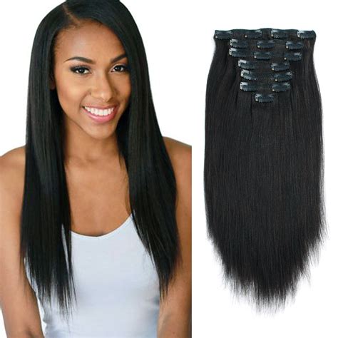 Yaki Straight Clip in Hair Extensions – lovirohair