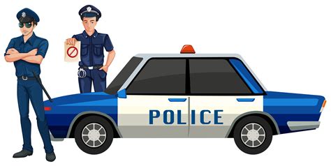 Police man with car 292924 Vector Art at Vecteezy