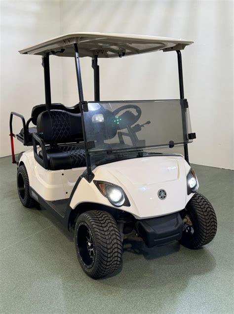 2021 Yamaha Quietech Gas EFI White 4 Passenger Golf Cart with Regular Roof - Street Legal Golf Carts