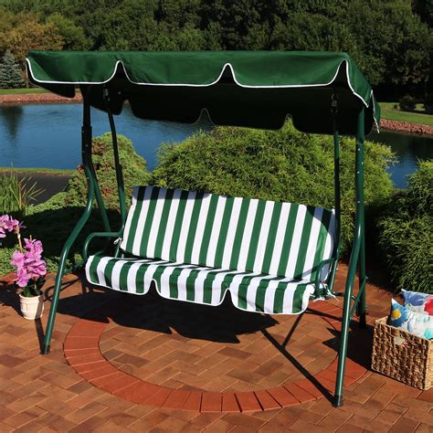 Sunnydaze Outdoor Porch Swing with Adjustable Canopy and Durable Steel ...