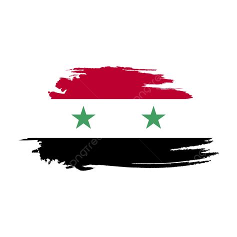 Syria Flag Stylized On White Transparent Background, Syria Flag Brush ...