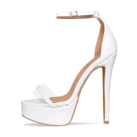 White Platform Ankle Strap High Heels Women Concise Sandals – Onlymaker