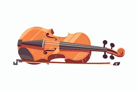 Premium Vector | Classical violin and bow wooden fiddle with fiddlestick isolated on white ...