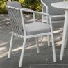 Talenti Sofy Outdoor Dining Chair in White and Soft Grey