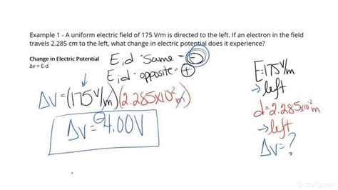 How to Calculate the Potential Difference from within an Electric Field | Physics | Study.com