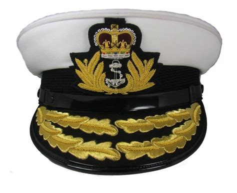 Royal Navy Admirals Cap Flag Officer RN Badge Gold Peak Military Hat R1743