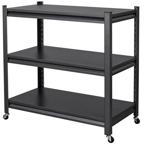 LISSIMO 33.7in. H x 34in. W x 18in. D Garage Shelving 3 Tier Metal ...