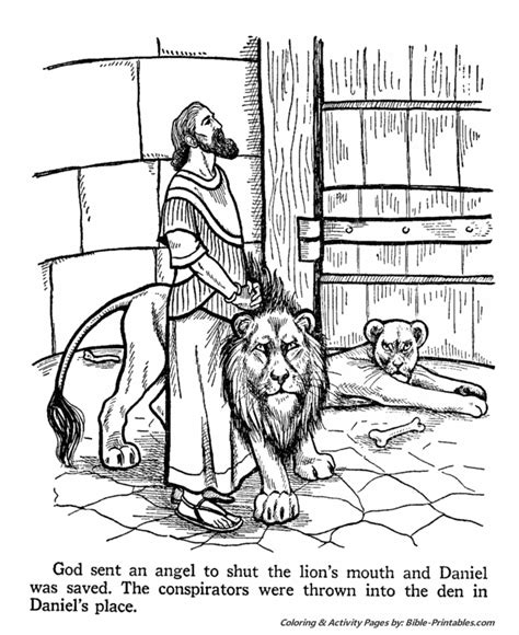 Daniel put into the Lions Den - Old Testament Coloring Pages | Bible-Printables