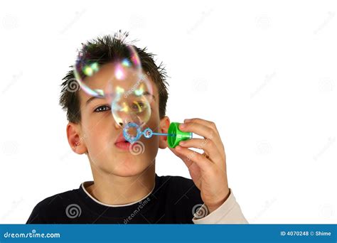 Boy Blows Up Balloon Royalty Free Stock Photos - Image: 4070248