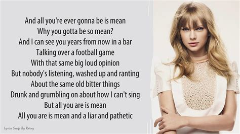 Taylor Swift Quotes From Mean Lyrics