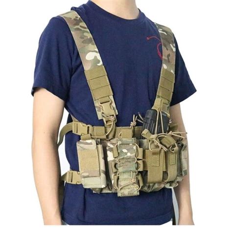 Tactical Chest Rig With 4 Pouches - Military Tactical Chest Harness For ...