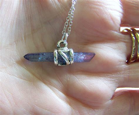 Indigo Aura Raw Quartz Crystal Pendant – My Mystic Gems