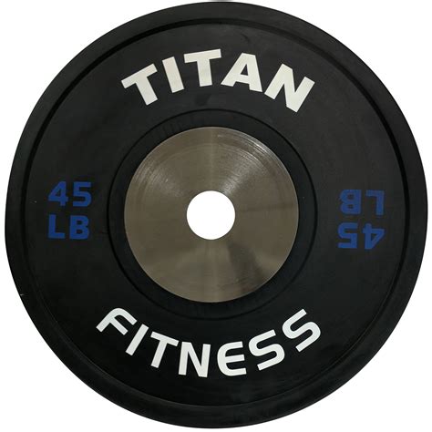 Single Titan Elite Olympic Bumper Plates - 45 LB (Black/Blue) - Walmart.com - Walmart.com