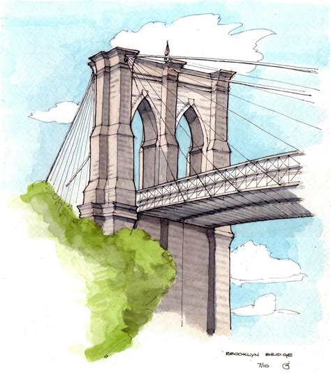 Park Slope Sketch: Brooklyn Bridge