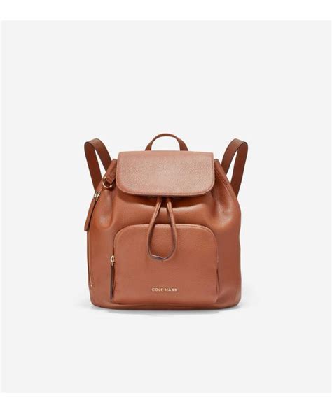 Cole Haan Leather Classic Flap Backpack in British Tan (Brown) - Lyst