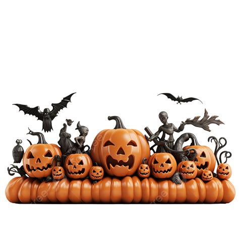 3d Illustration Halloween Banner Template, Halloween, 3d, Holiday PNG Transparent Image and ...