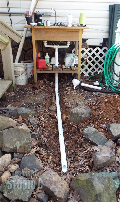 Build an Outdoor Sink (Part Three) - Installing the Drain | Outdoor garden sink, Outdoor kitchen ...