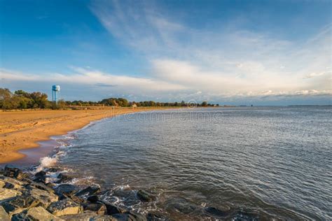 The Beach at Sandy Point State Park, in Annapolis, Maryland Stock Photo ...