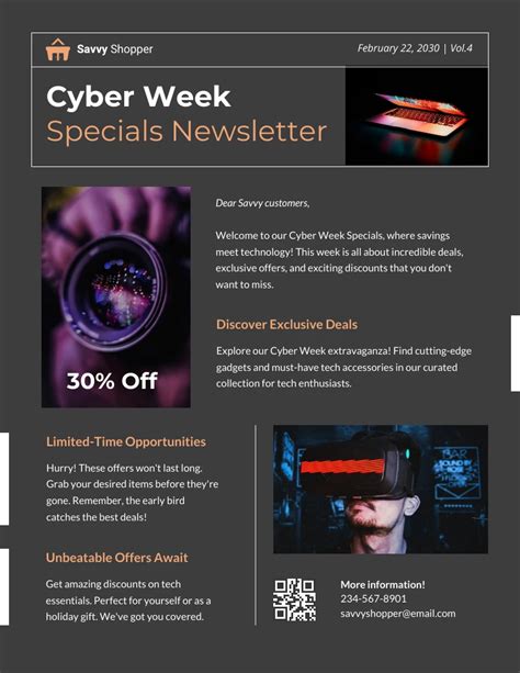 Cyber Week Specials Newsletter Template - Venngage