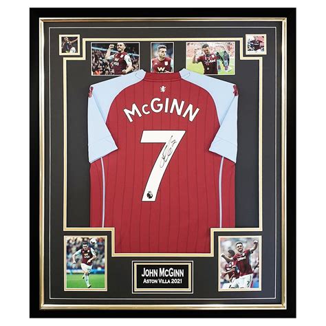 Signed John Mcginn Jersey - Framed Aston Villa FC 2021