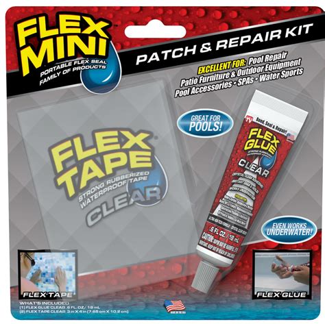 Flex Seal Mini Pool Patch and Repair Kit, Includes Flex Tape and Flex ...