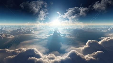 The Sun Shining Above Some Clouds Background, What Does It Look Like In Heaven Picture ...