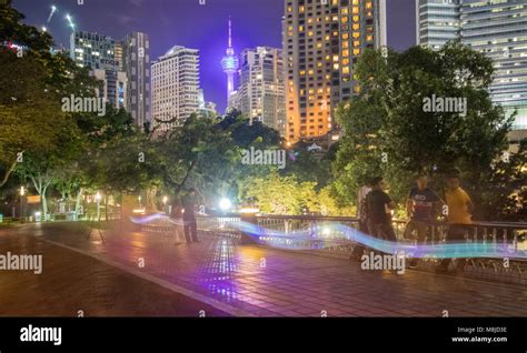 KLCC Park at night, Kuala Lumpur, Malaysia Stock Photo - Alamy