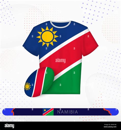 Namibia rugby jersey with rugby ball of Namibia on abstract sport background. Jersey design ...