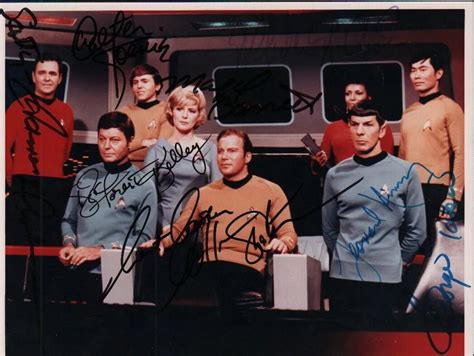 STAR TREK TOS Cast Signed Photo X8 William Shatner, Leonard Nimoy, D ...