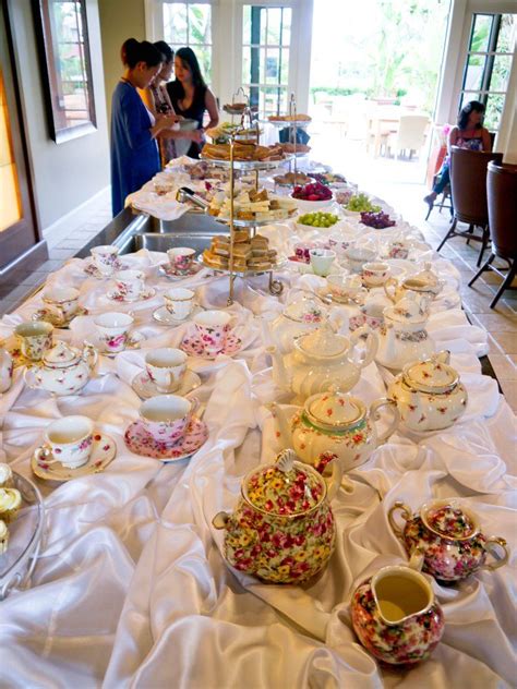 Bridal Shower tea party. Buffet style tea. Guests serve themselves. | Bridal shower tea, Tea ...