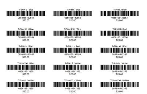 Barcode Label Template