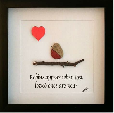 Personalised Pebble Art Picture Sympathy Robins Appear When Loved Ones ...