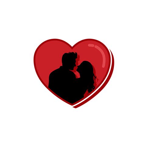 Valentine love heart romance couple silhouette logo design 12657514 ...